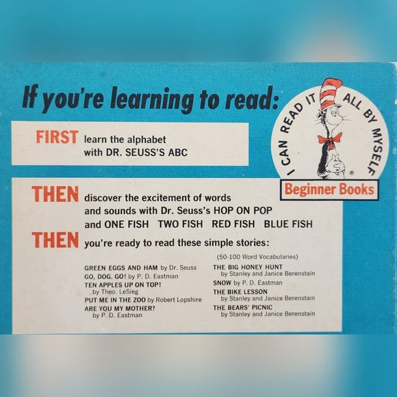1st Edition Cat In The Hat Beginner Dictionary - Dr. Seuss 1960s